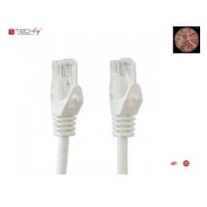 Patchcord 100% miedź TechlyPro Cat.6 U/UTP, 1,5 m, biały