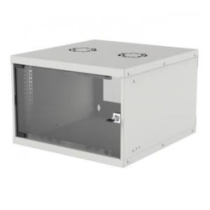 Szafa wisząca Intellinet BASIC, 6U, 540x400, Rack 19", szklane drzwi, FLATPACK, szara