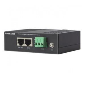 Zasilacz przemysłowy PoE+ Intellinet 1x RJ45 Gigabit 30W -40°C/+75°C