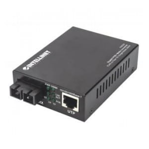 Media Konwerter/zasilacz PoE+ Intellinet Gigabit 1000Base-T RJ45 na 1000Base-LX SM SC, 20km