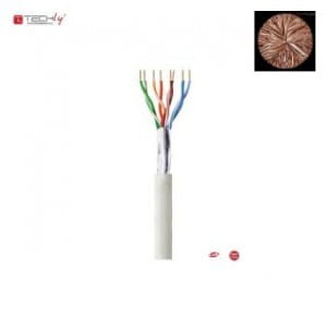 Kabel instalacyjny TechlyPro skrętka Cat6 F/UTP linka 100% miedź, 100m szary
