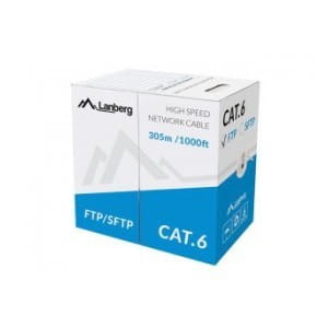 Kabel FTP Lanberg kat. 6 305m drut CU szary