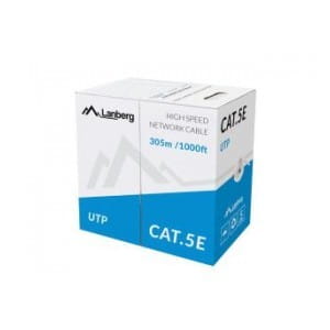 Kabel UTP Lanberg kat. 5e 305m drut CU szary