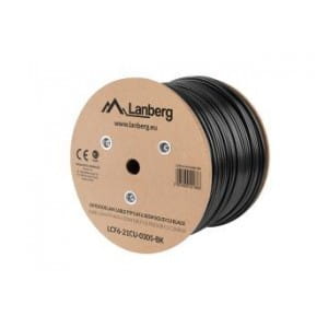 Kabel FTP Lanberg kat. 6 305m drut Outdoor CU czarny