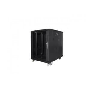 Szafa instalacyjna Rack stojąca 19" 15U 600x800 czarna Lanberg (flat pack)