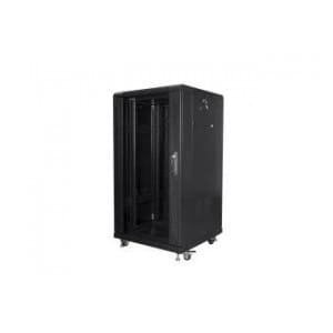 Szafa instalacyjna Rack stojąca 19" 22U 600x600 czarna Lanberg (flat pack)