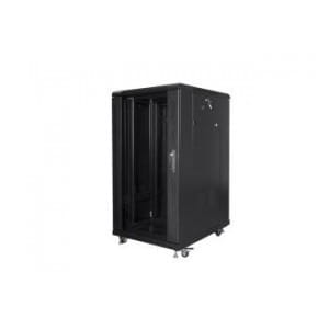 Szafa instalacyjna Rack stojąca 19" 22U 600x800 czarna Lanberg (flat pack)