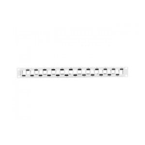 Patch panel pusty Lanberg PPKS-1224-S 24 port 1U 19" naprzemienny z organizerem do modułów keystone szary