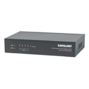 Switch niezarządzalny Intellinet 5x 10/100/1000 Mbps w tym 1x port PoE+ Passthrough 26W/68W Desktop