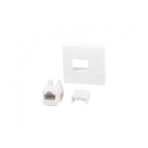 Gniazdo Lanberg 45x45 RJ45 + keystone kat.6 UTP białe