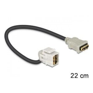 Moduł Keystone Delock gniazdo HDMI(F) -> HDMI(F) 110" na kablu 22cm do puszki montażowej