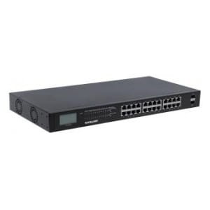 Switch niezarządzalny Intellinet 24x 10/100/1000 Mbps PoE+ 370W + 2x SFP Rack 19" LCD