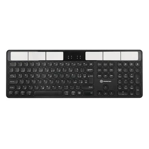 Powerton SolarSlim, Klawiatura zasilana solarnie integrovaná, CZ/SK, Multi-Device rodzaj 2.4 GHz Dongle + Dual Bluetooth, bezprzew