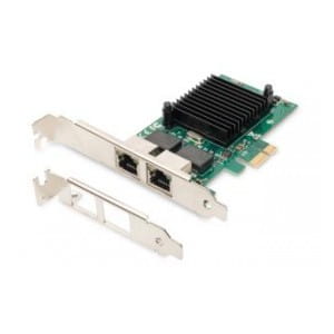 Karta sieciowa DIGITUS przewodowa PCI Express 2x RJ45 Gigabit 10/100/1000Mbps Low Profile