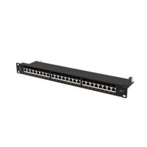 Patch panel Lanberg 24 port 1U kat.7 ekranowany czarny