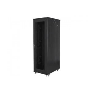 Szafa instalacyjna Rack stojąca 19" 42U 800x1000 czarna drzwi perforowane Lanberg (flat pack)