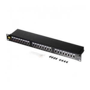 Patch panel 19'' Netrack 24-porty kat. 5e FTP, z półką