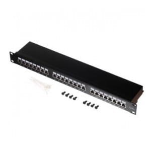 Patch panel 19'' Netrack 24-porty kat. 6 FTP,  z półką