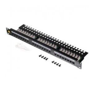 Patch panel 19'' Netrack 24-porty kat. 6 UTP,  z półką