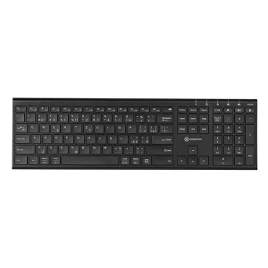 Powerton UltraSlim, klawiatura integrovaná, CZ/SK, Multi-Device rodzaj 2.4 GHz Dongle + Dual Bluetooth, bezprzewodowa, czarna