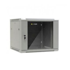 Szafa wisząca 19" Netrack, 9U/600x600mm  – szara, drzwi szklane, otwierane boki