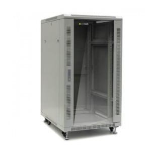 Szafa serwerowa RACK 19" Netrack 22U/600x800mm, ZŁOŻONA, drzwi szklane, szara