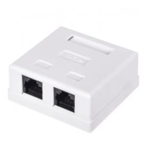 Gniazdo natynkowe kompletne 2xRJ45 8p8c UTP Cat5e LSA Netrack