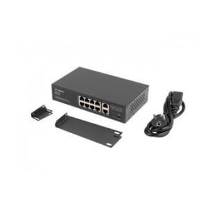 Switch niezarządzalny Lanberg 8x 100Mb PoE+/2x 1Gb Rack 10"/19" Gigabit Ethernet 120W