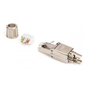 Wtyk RJ45 DIGITUS kat. 6A PoE 10GbE ekran., beznarzędziowy, zakręcany, metalowy dł.50mm