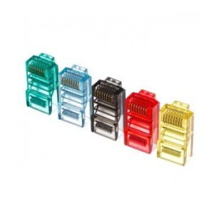 Wtyk RJ45 8p8c UTP drut, kat. 5e (100 szt) Netrack, kolor MIX