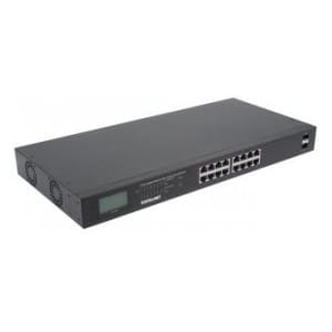 Switch niezarządzalny Intellinet 16x 10/100/1000 Mbps PoE+ 370W + 2x SFP Rack 19" LCD
