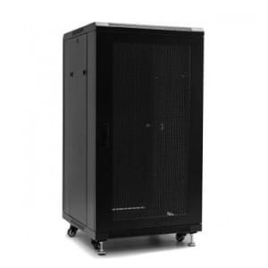 Szafa serwerowa RACK 19" Netrack 22U/600x600mm, ZŁOŻONA, drzwi perforowane, czarna