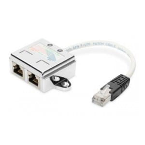 Adapter RJ45 DIGITUS AT-AG CX2 2x gniazdo RJ45 kat.5e ekran.