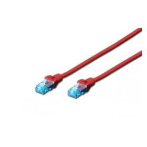 Patchcord DIGITUS UTP kat. 5e 1m PVC czerwony