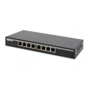 Switch niezarządzalny DIGITUS 8x Gigabit Ethernet, PoE+ af/at 135W desktop czarny
