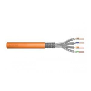 Kabel teleinformatyczny instalacyjny DIGITUS kat.7, S/FTP, Dca, drut, AWG 23/1, LSOH, 100m, pomarańczowy