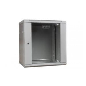 Szafa wisząca jednosekcyjna DIGITUS 19" 12U 635/600/450mm drzwi szklane szara (RAL 7035) niezmontowana