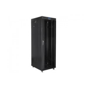 Szafa instalacyjna Rack stojąca 19" 37U 600x800 czarna drzwi szklane LCD Lanberg (flat pack)