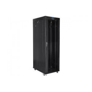 Szafa instalacyjna Rack stojąca 19" 42U 800x1000 czarna drzwi szklane LCD Lanberg (flat pack)