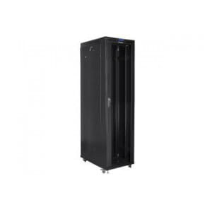 Szafa instalacyjna Rack stojąca 19" 47U 800x1000 czarna drzwi szklane LCD Lanberg (flat pack)