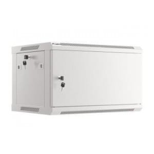 Szafa instalacyjna Rack wisząca 19" 6U 600x450 szara drzwi metalowe Lanberg (flat pack)