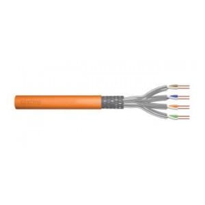 Kabel teleinformatyczny instalacyjny DIGITUS kat.7, S/FTP, Dca, drut, AWG 23/1, LSOH, 50m, pomarańczowy, ofoliowany