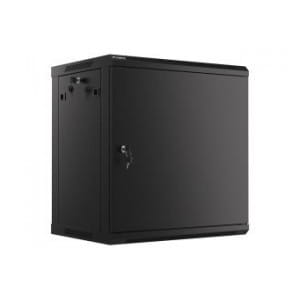 Szafa instalacyjna Rack wisząca 19" 12U 600x450 czarna drzwi metalowe Lanberg (flat pack)