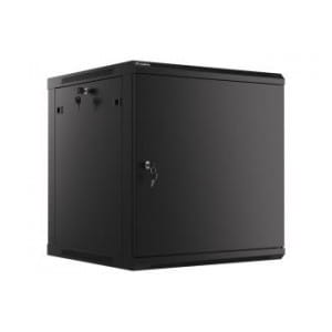Szafa instalacyjna Rack wisząca 19" 12U 600x600 czarna drzwi metalowe Lanberg (flat pack)