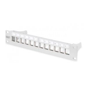 Patch panel pusty DIGITUS 10" 12 port 1U do modułów keystone (RAL 7035)