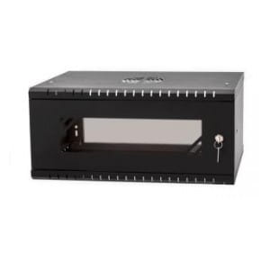 Szafa wisząca Rack 19" Netrack, ECO-Line, 4U/350mm, czarna, drzwi przeszklone