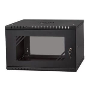 Szafa wisząca Rack 19" Netrack, ECO-Line, 6U/350mm, czarna, drzwi przeszklone