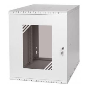 Szafa wisząca Rack 19" Netrack, ECO-Line, 12U/450mm, szara, drzwi przeszklone