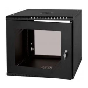 Szafa wisząca Rack 19" Netrack ECO-Line, 9U/450mm, czarna, drzwi przeszklone