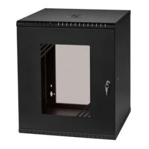 Szafa wisząca Rack 19" Netrack, ECO-Line, 12U/450mm, czarna, drzwi przeszklone
